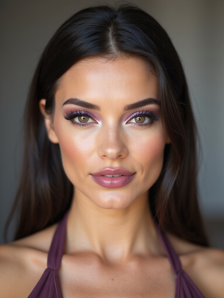 subtle berry underlined low lashline