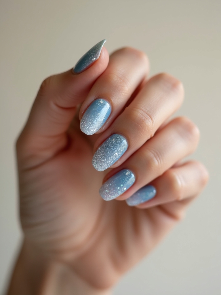 subtle bioluminescent nail shimmer