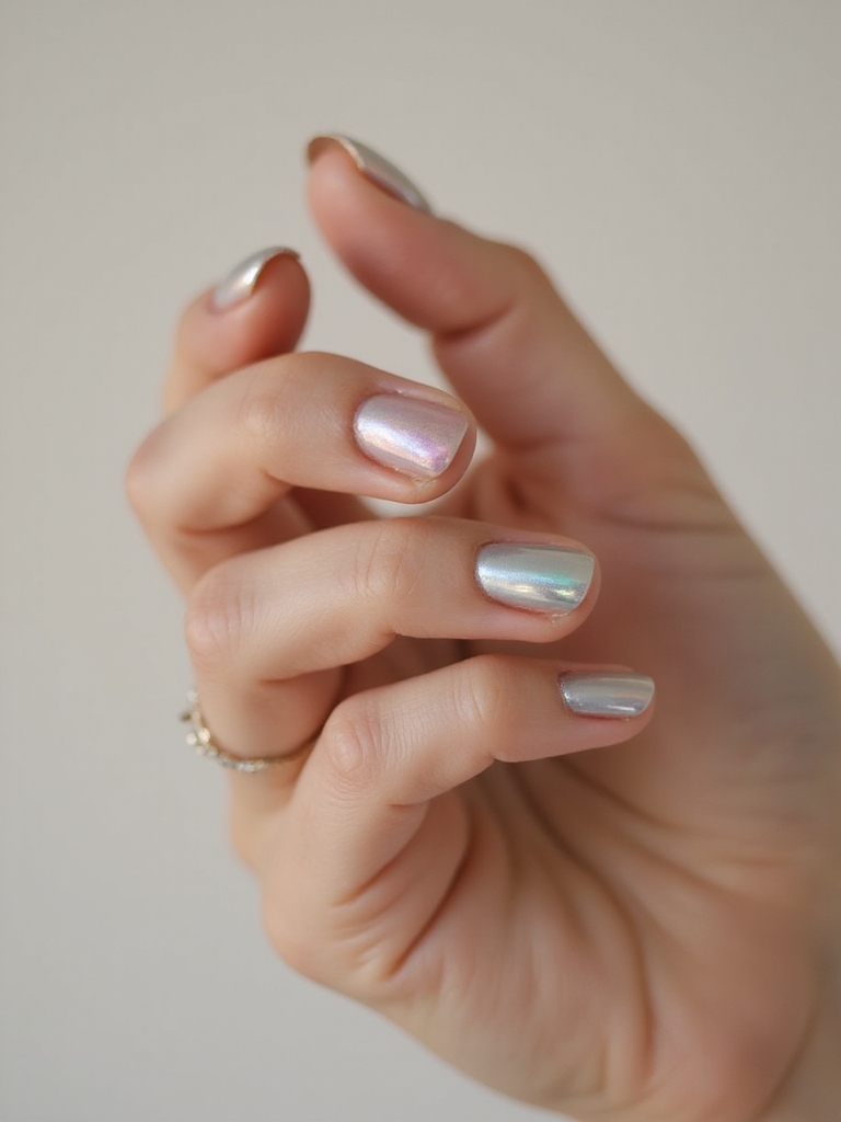 subtle iridescent chrome accent
