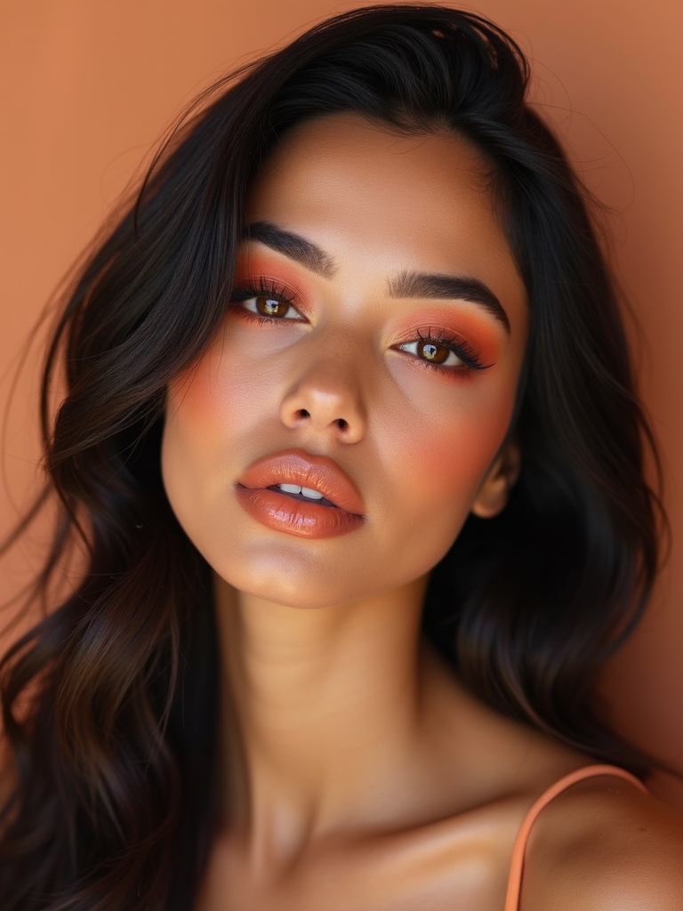 sun kissed monochrome peach glow