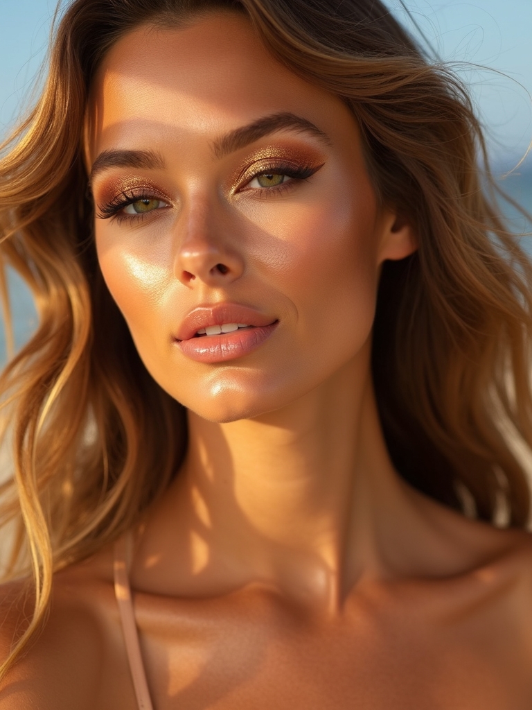 sunlit bronzed golden glow