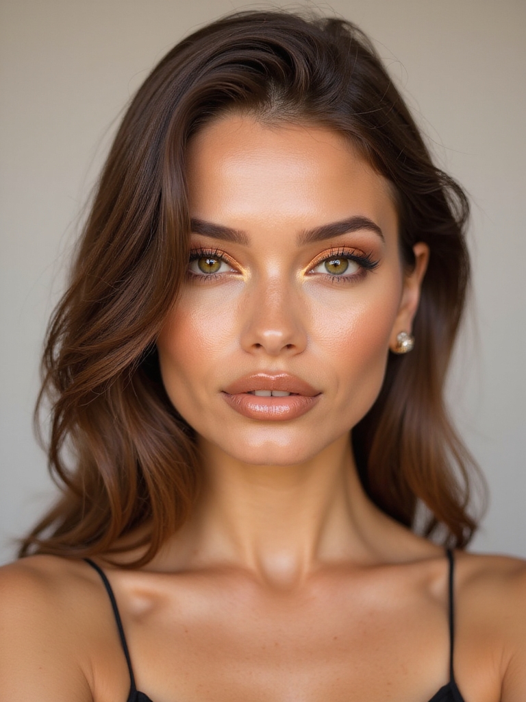 sunlit dewy skin glossy lips