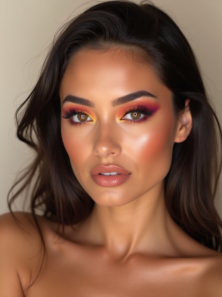 sunset inspired coral plum gradient