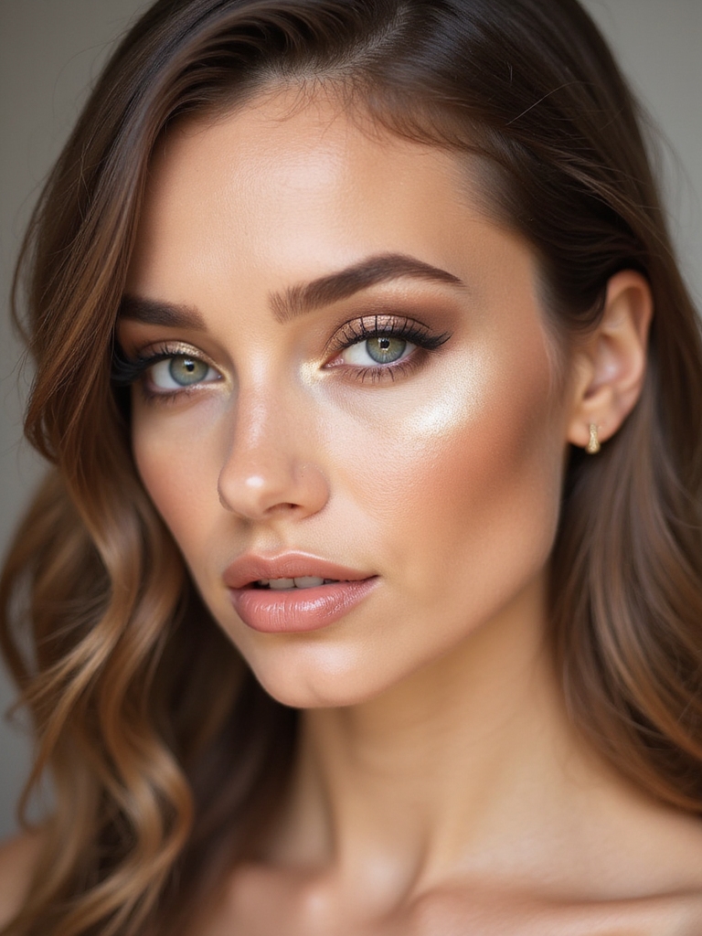 taupe monochrome eyes and cheeks