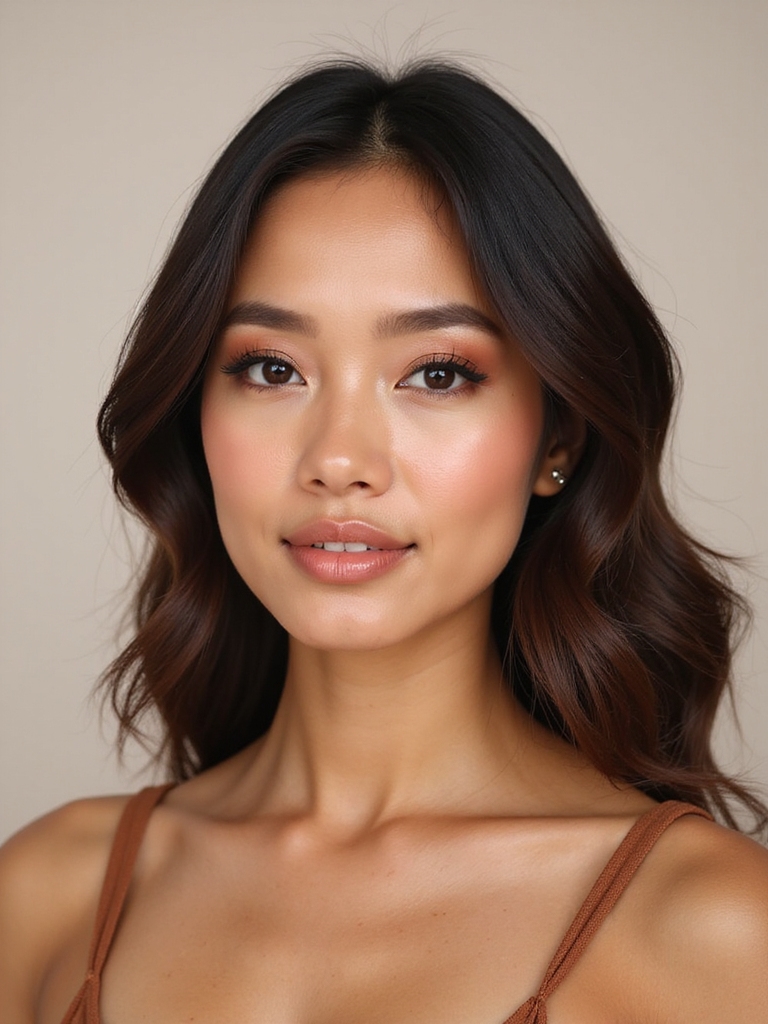 taupe smoky eyes peachy pout