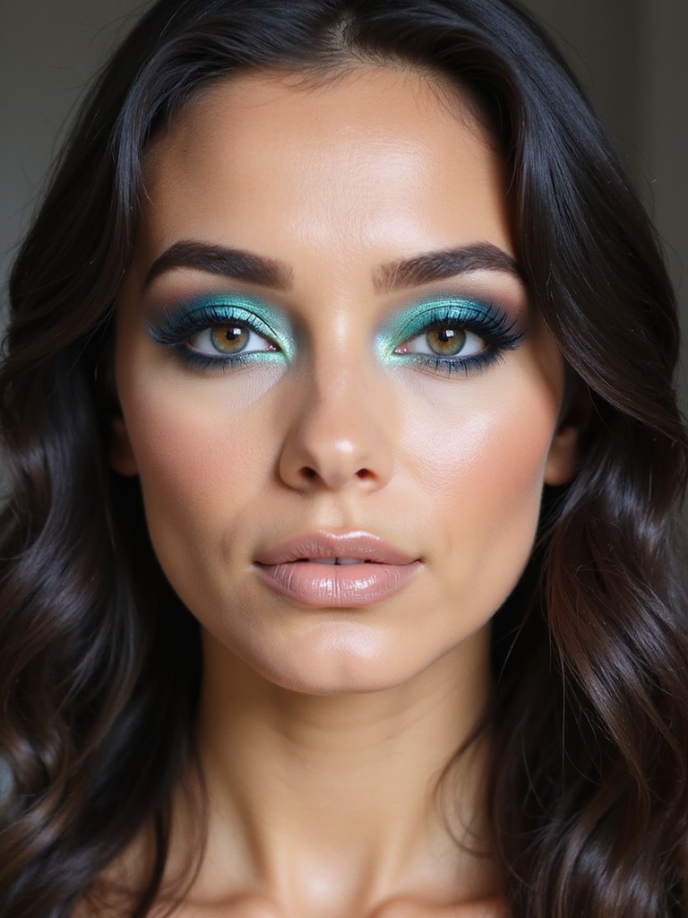 teal blue shimmering halo spotlight