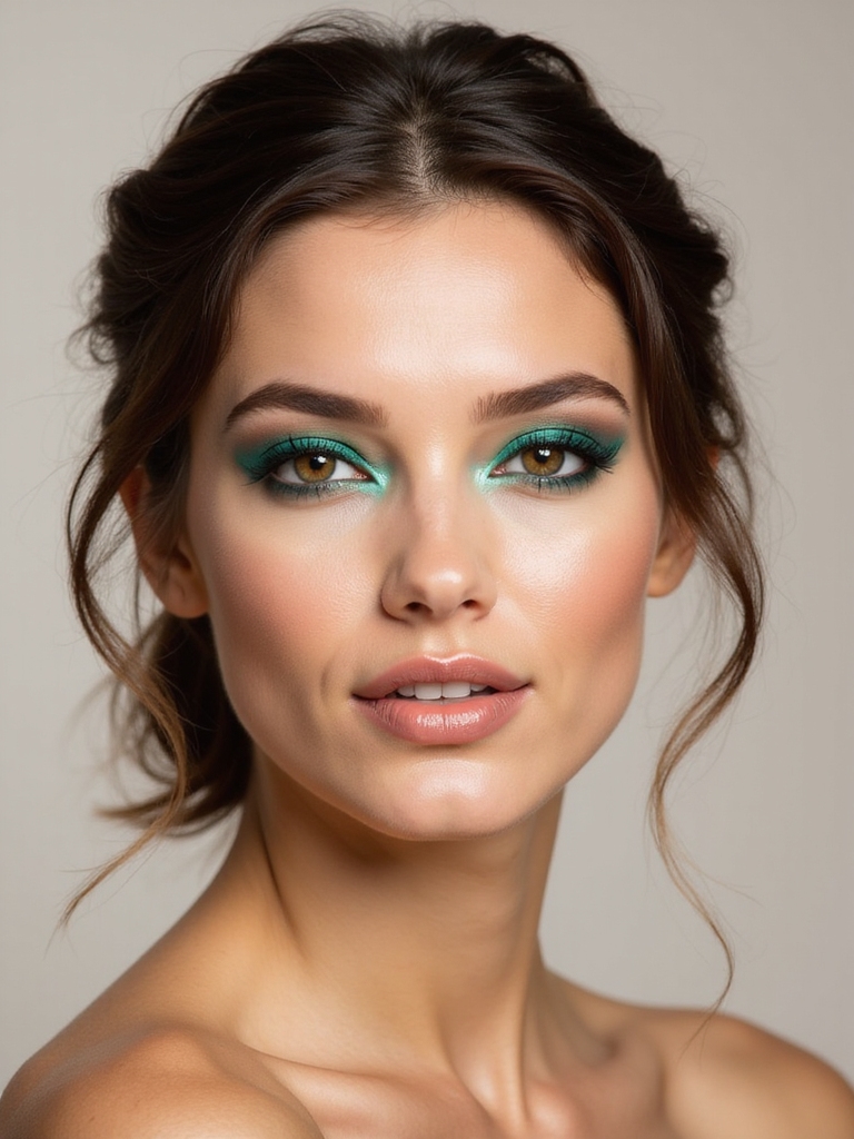 teal lower lash line