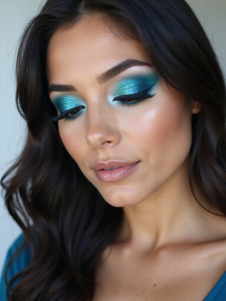 teal to navy gradient shimmer