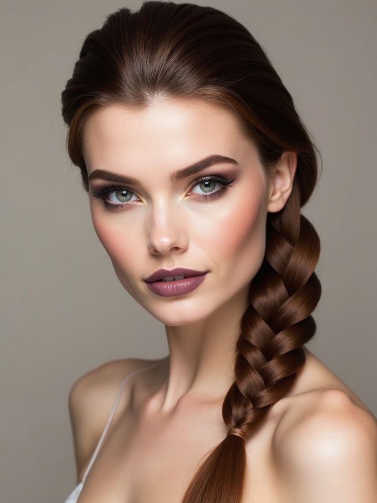 tidy sleek braided hairstyle