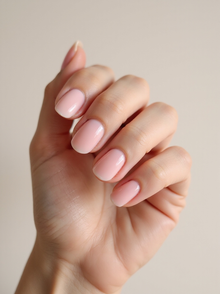 translucent rose glassy nails