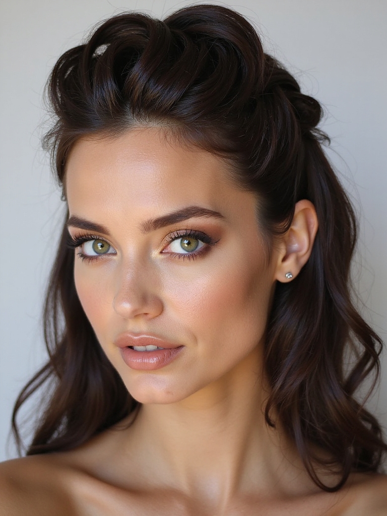 twisted half updo style