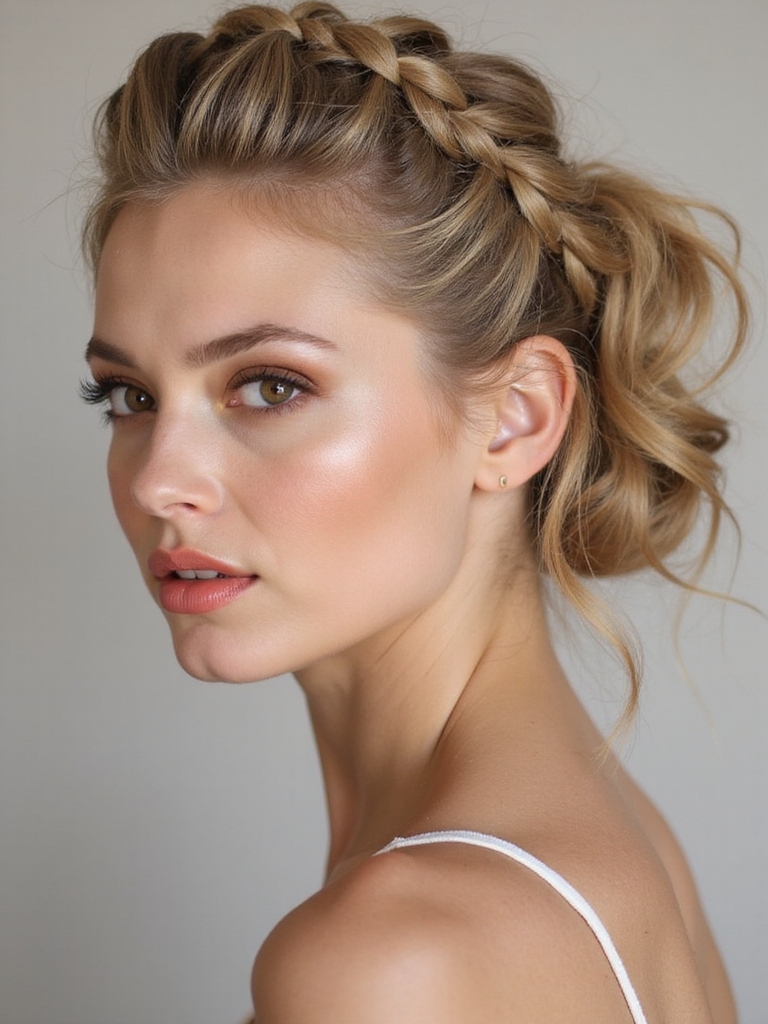 twisted updo with accessories