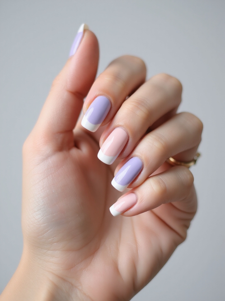 two tone soft pastel french