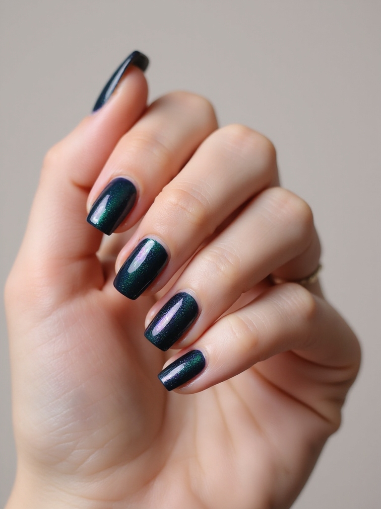 velvet magnetic cat eye manicure