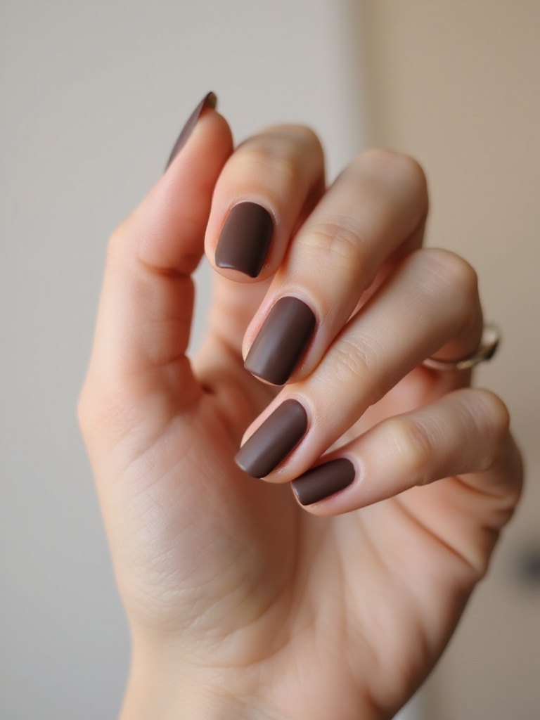 velvet matte mocha nails