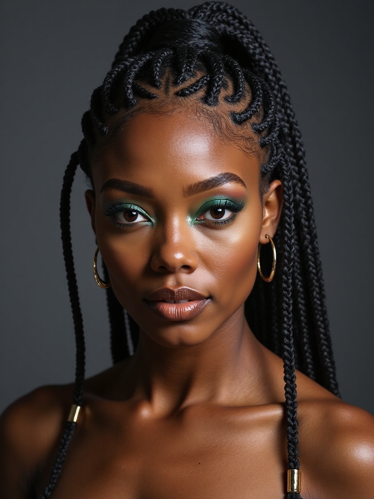 vibrant geometric cornrow designs