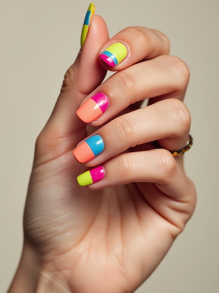 vibrant glossy citrus stripe