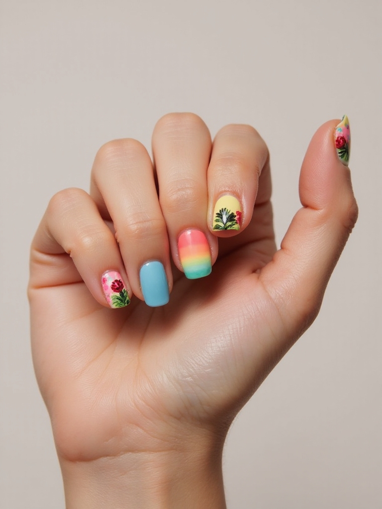 vibrant summer nail designs