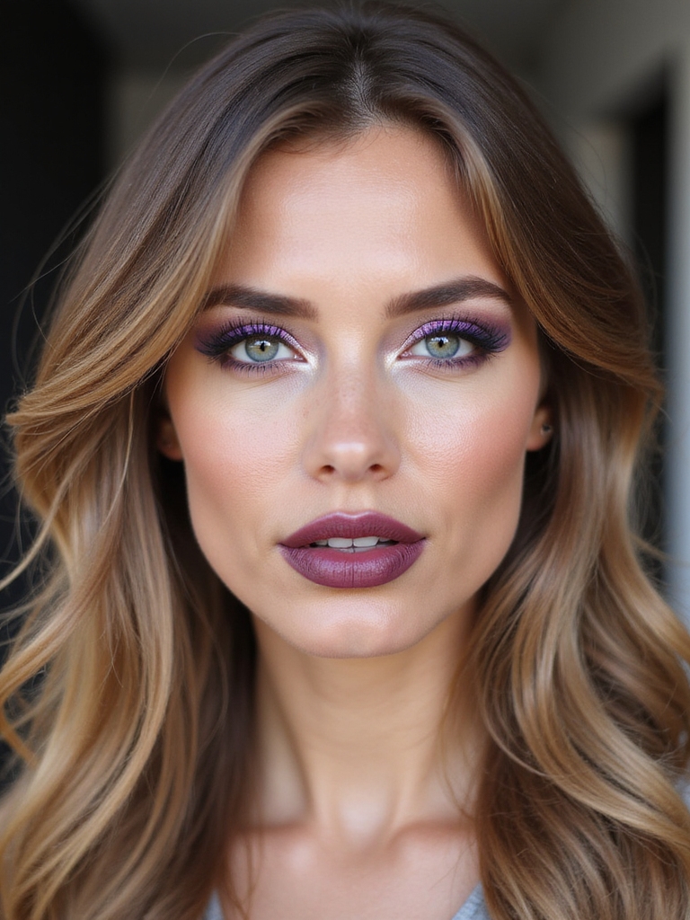 violet angled graphic winged liner