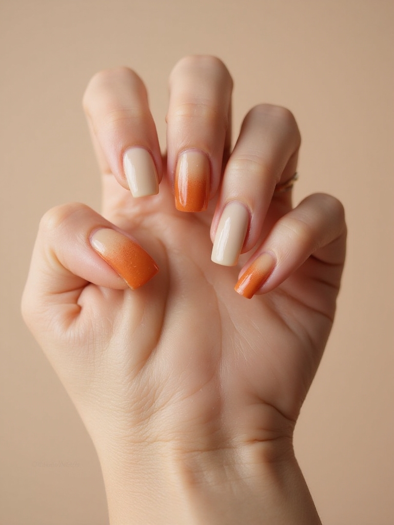 warm amber to spiced orange