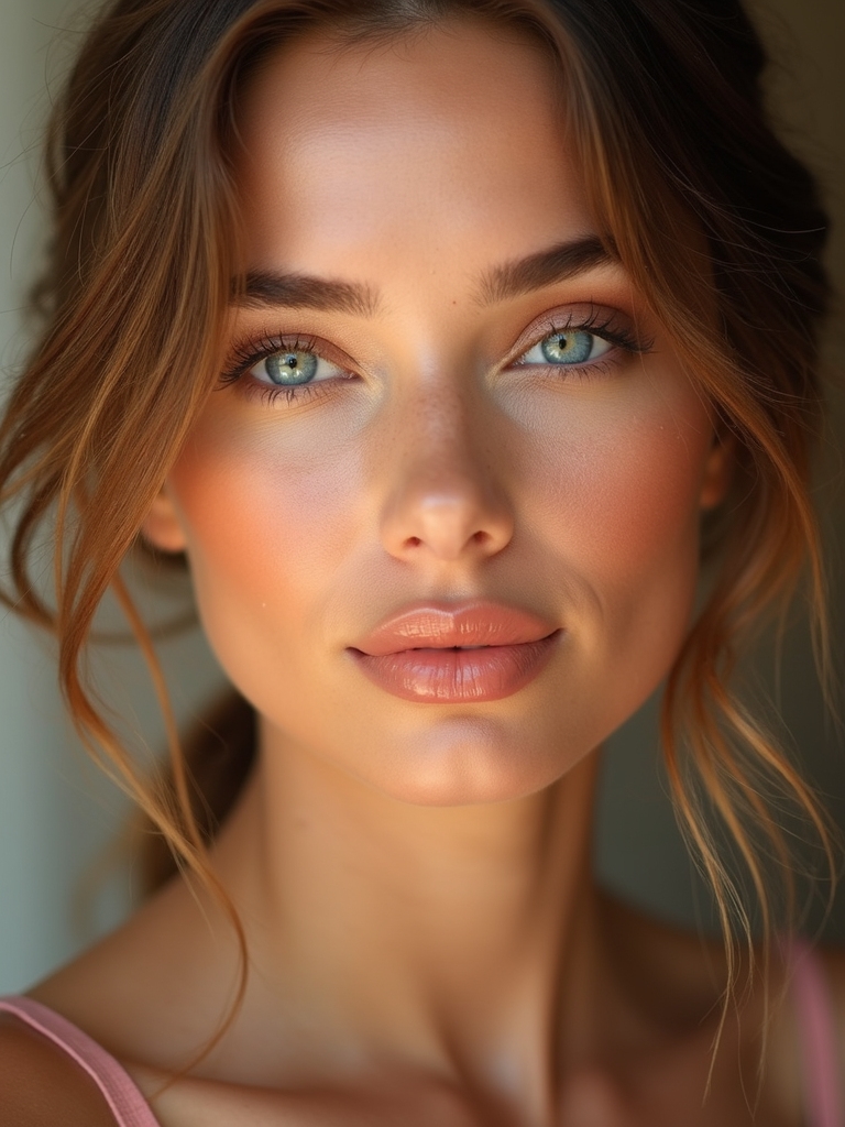 warm apricot sunlit glow