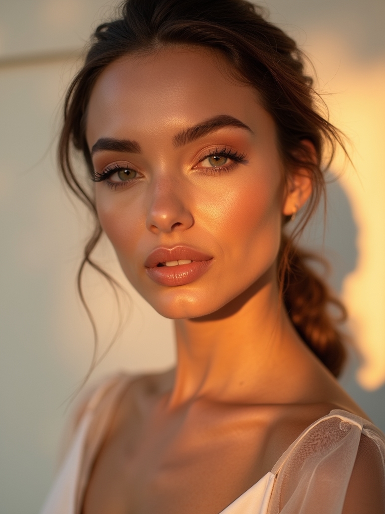 warm bronzed sunlit glow