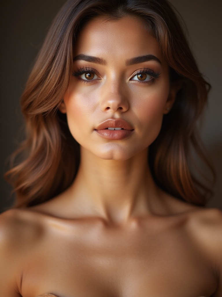 warm lifted brown eyes