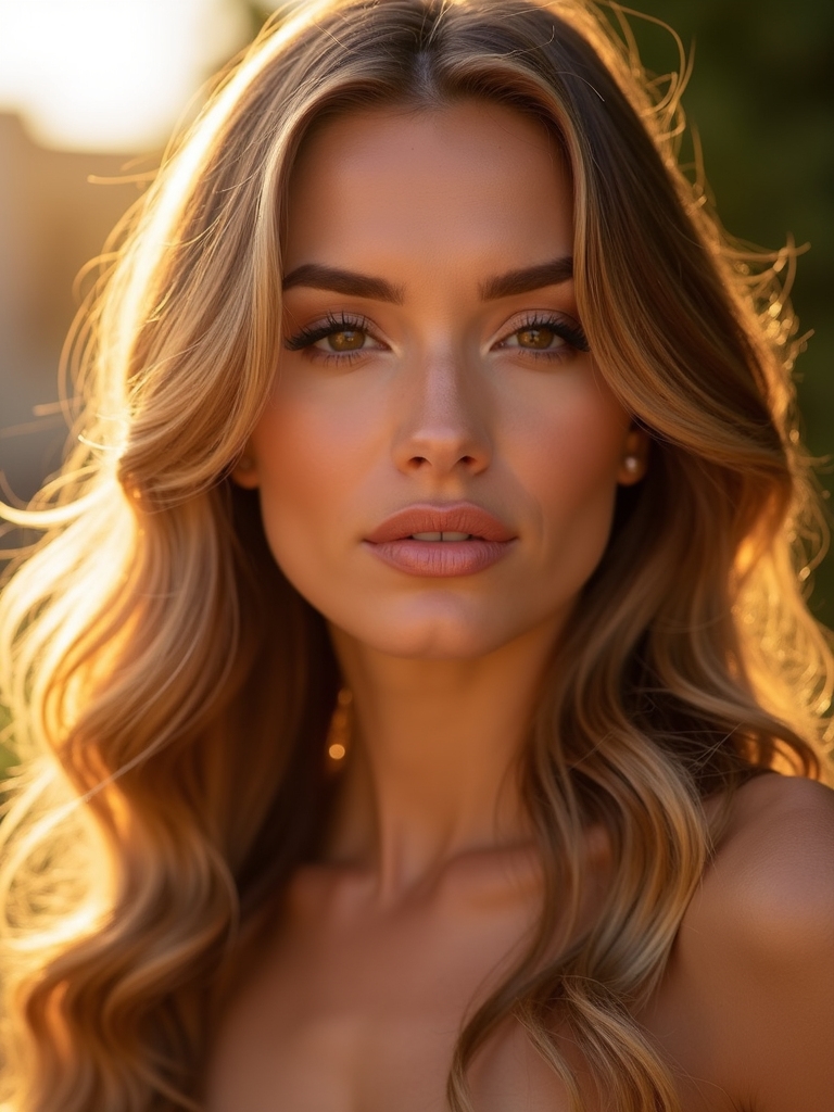 warm sunlit champagne glow