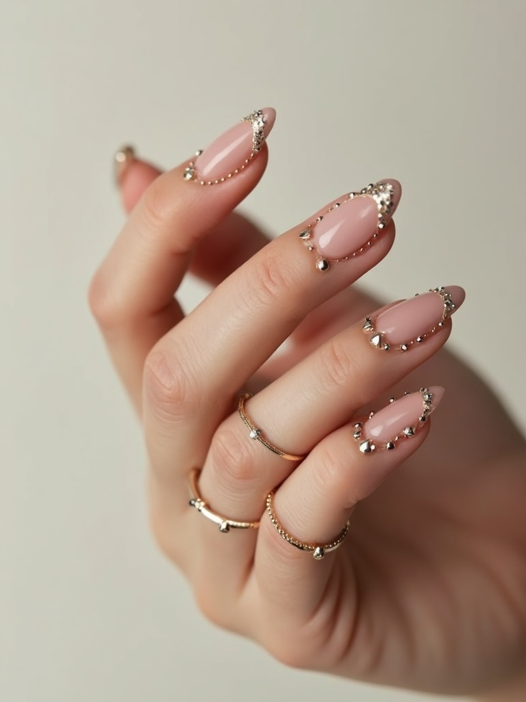whisper thin chains studded nails