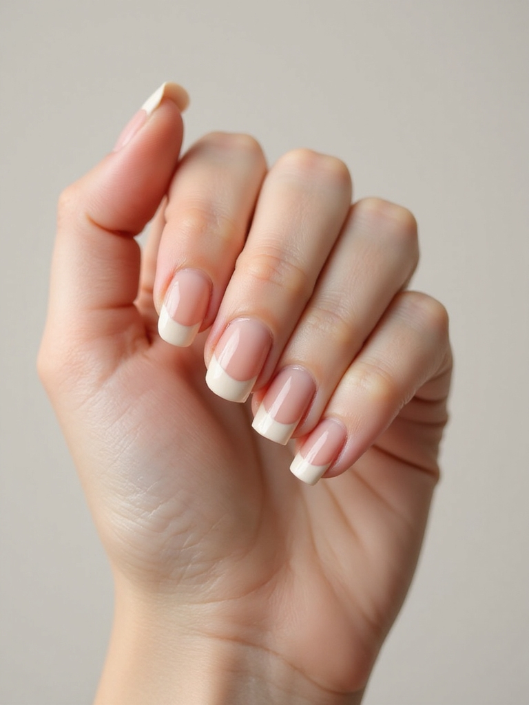 whisper thin nude french tips