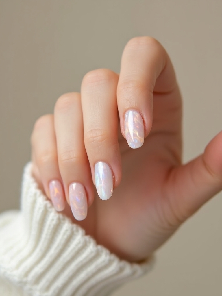 whisper thin pearly swirled nails