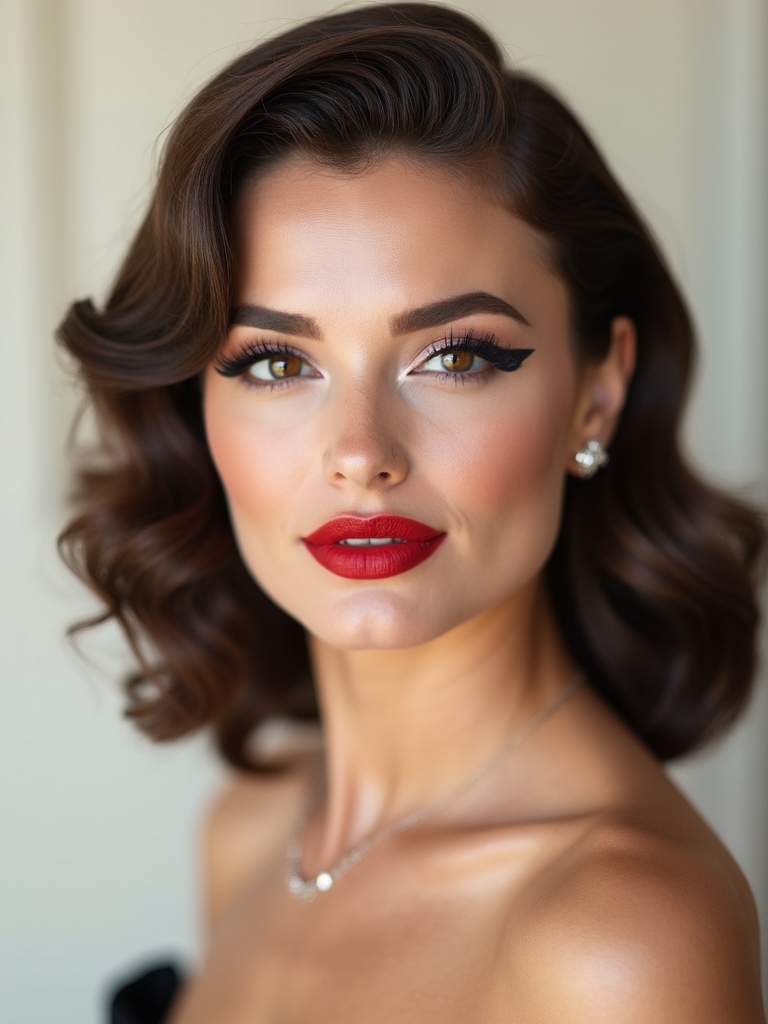 winged liner bold red