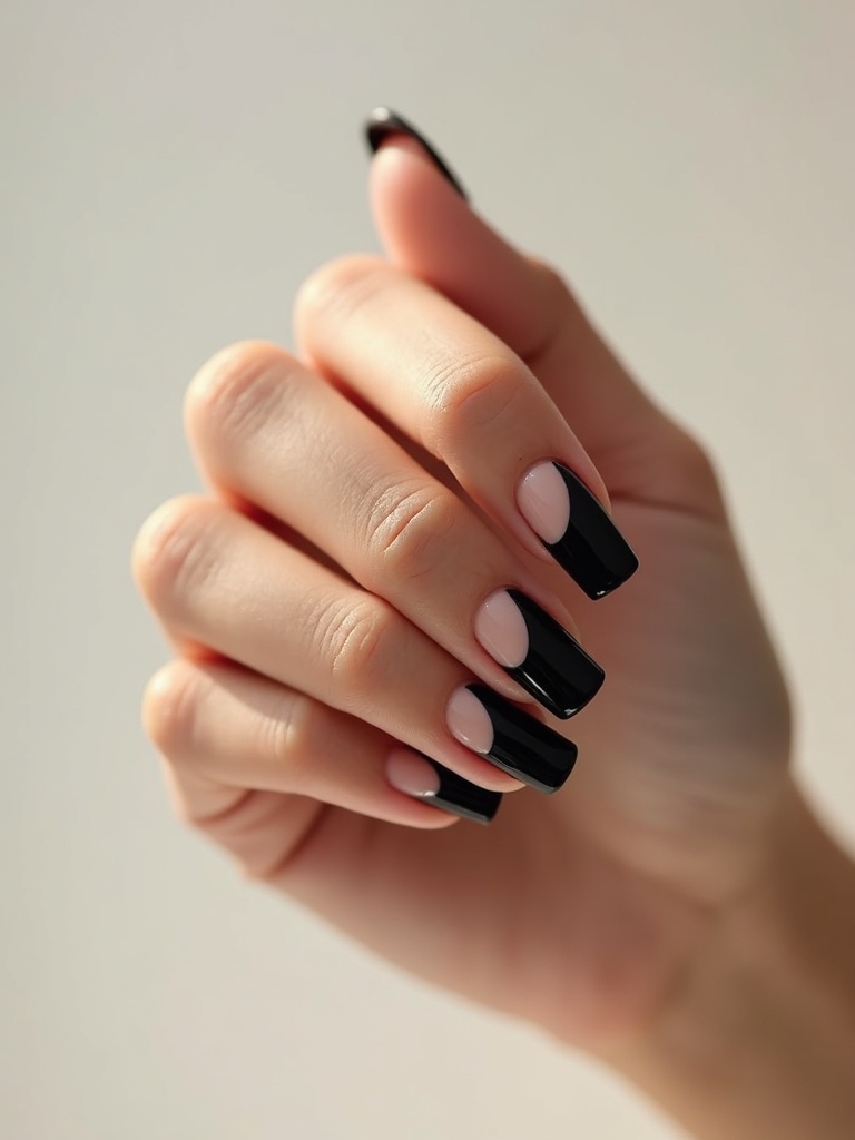 asymmetrical side swept negative space accent