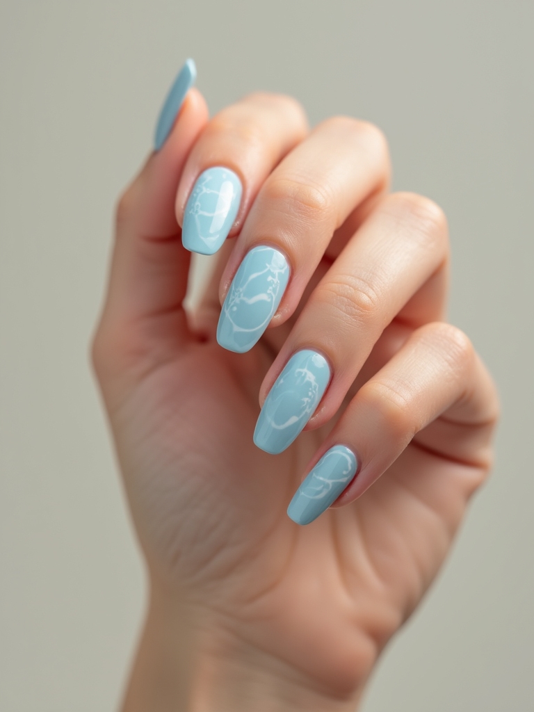 baby blue y2k swirl nails