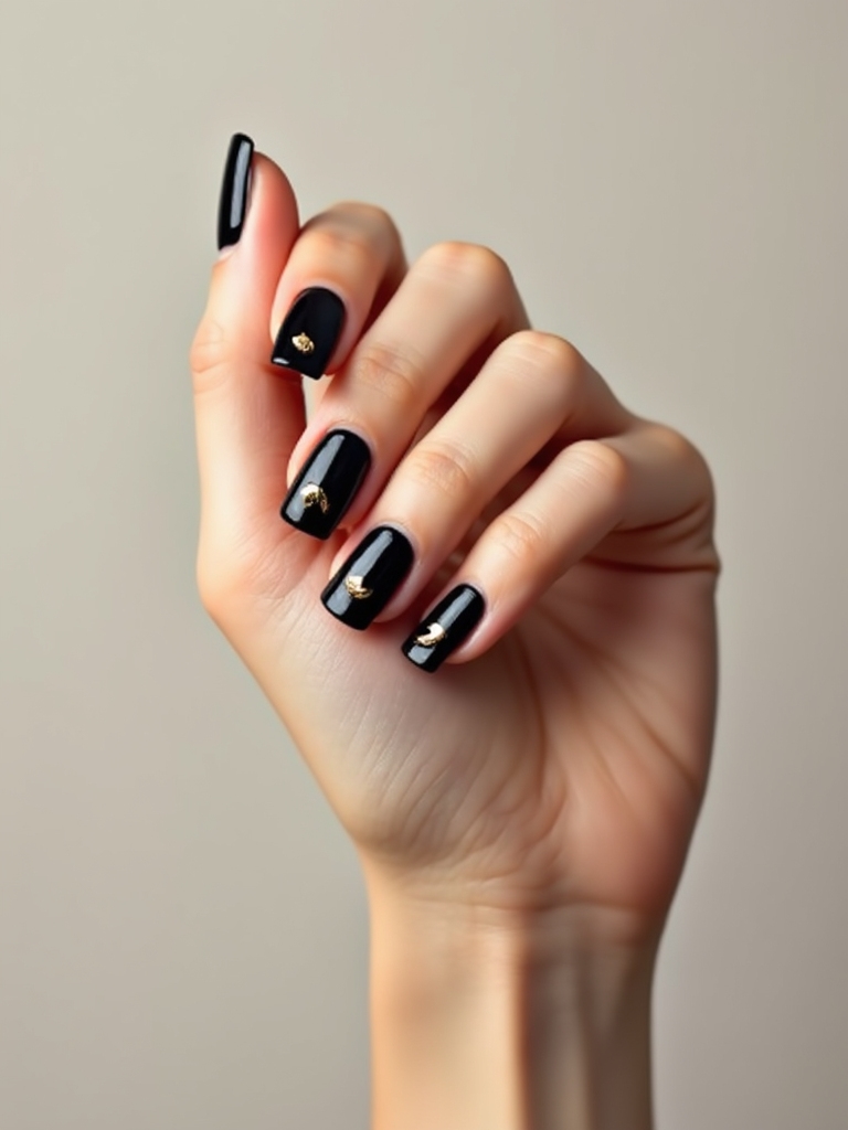 black tips gold studs
