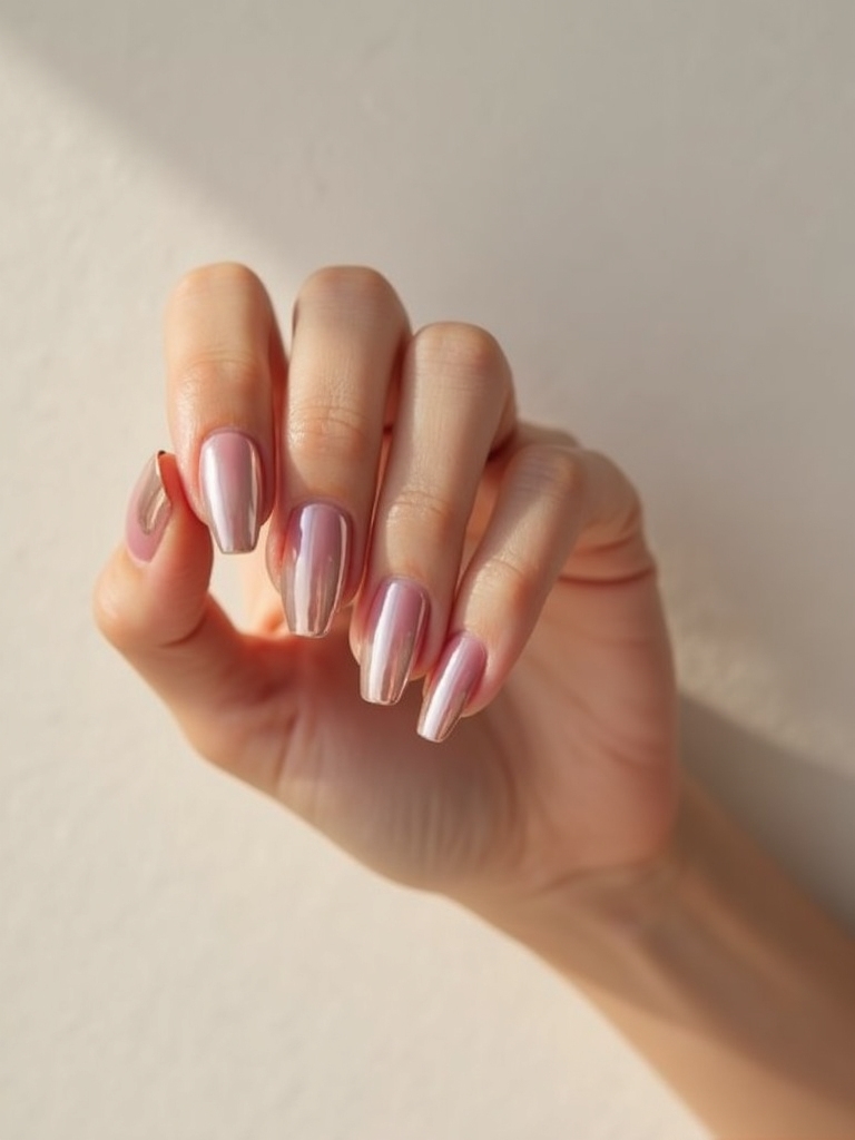 blush rose chrome gradient