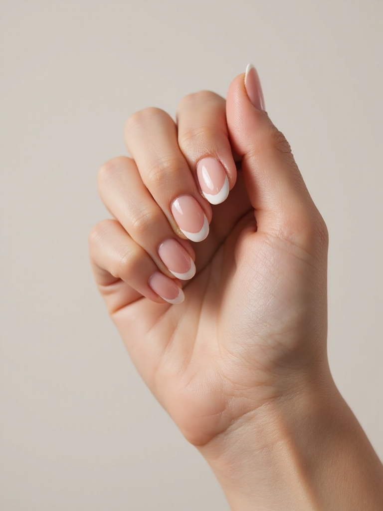 blushing heart french tips