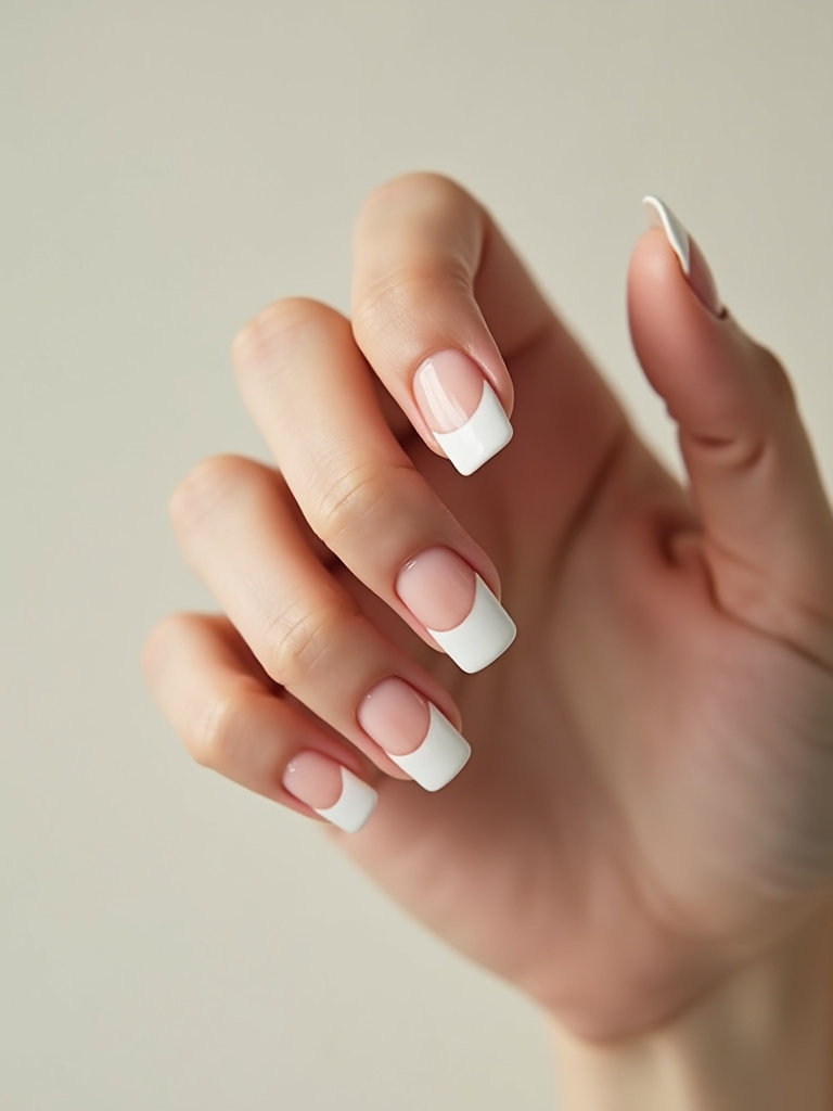 chic diagonal french tips