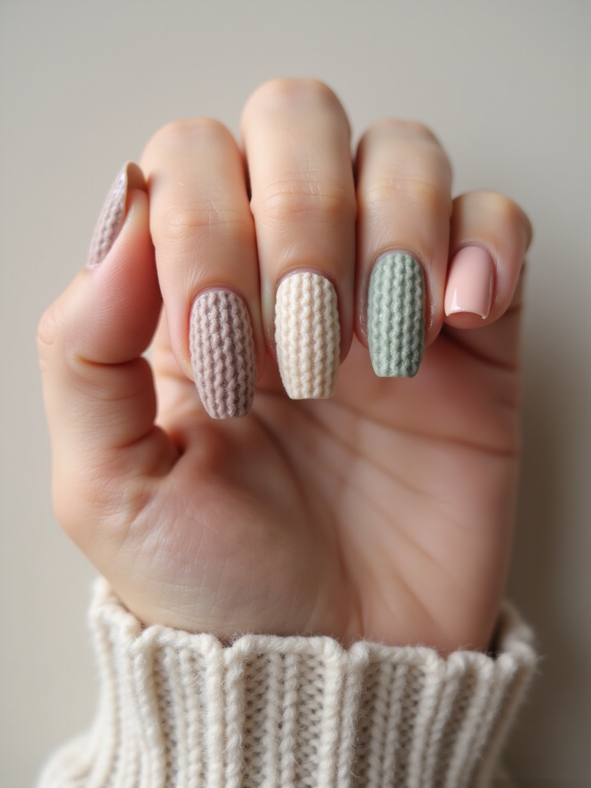 cozy sweater texture nail designs