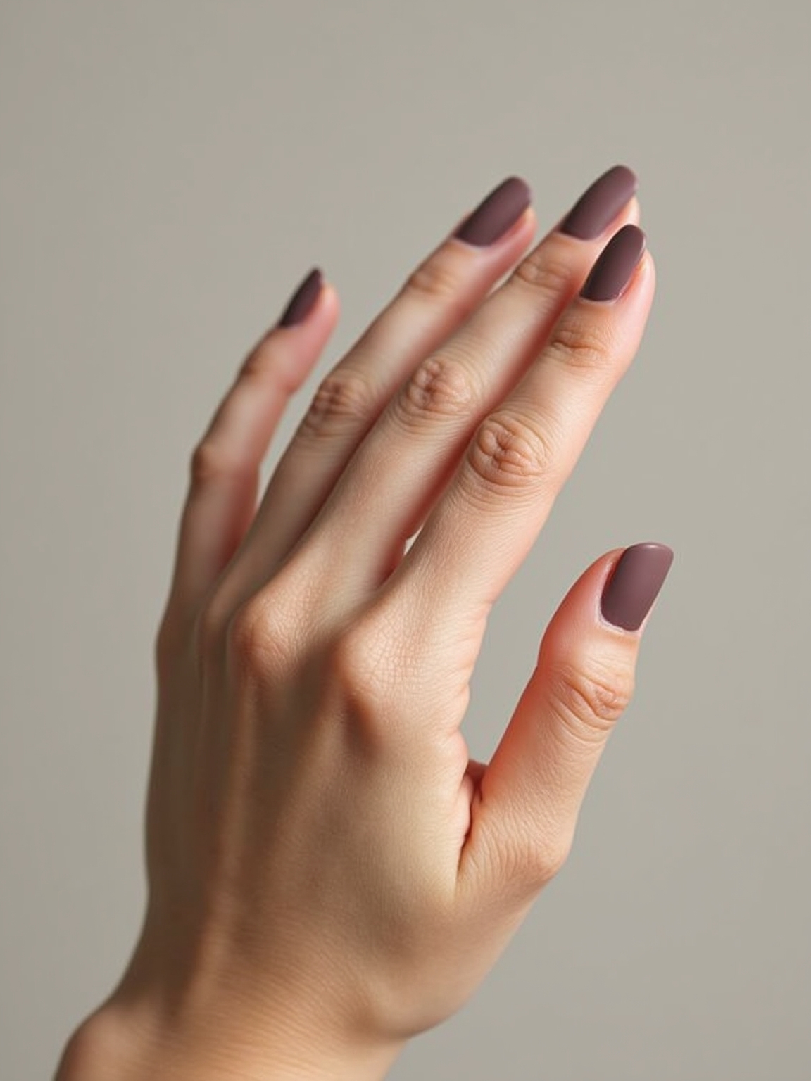 creamy cool toned mauve manicure