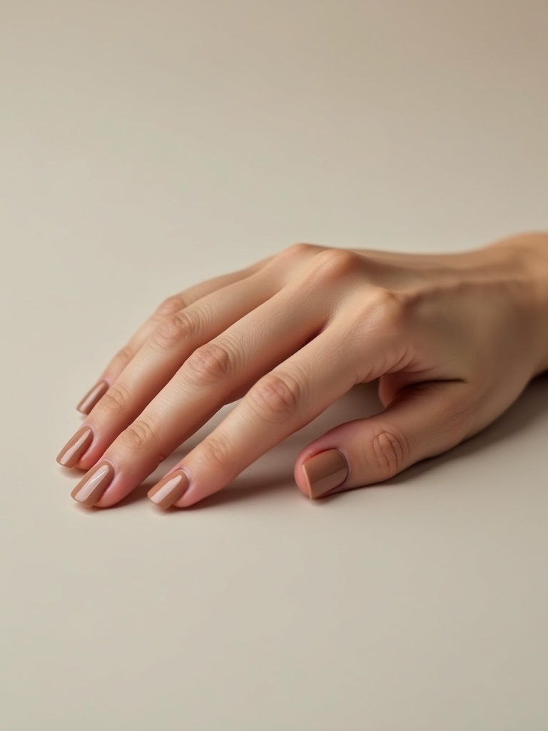 creamy latte neutral nails