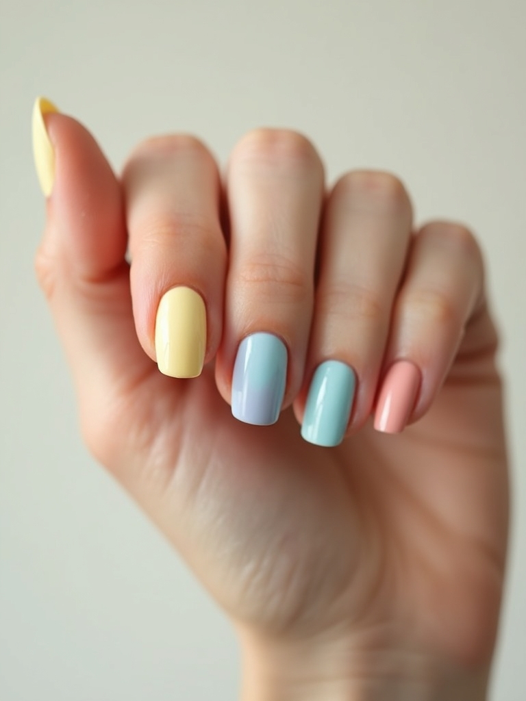 creamy milky pastel manicure