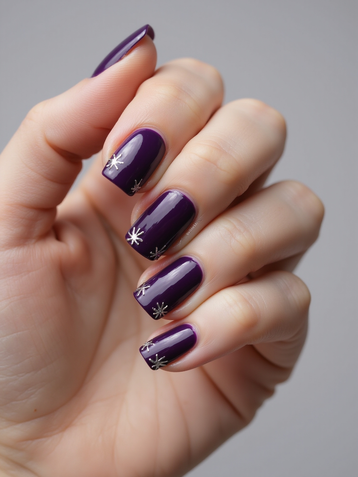 deep violet spider charm accents