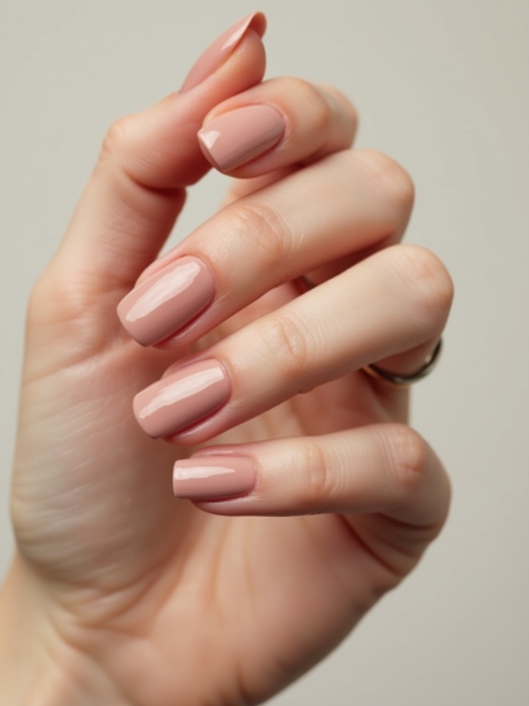 effortless rosy beige nails