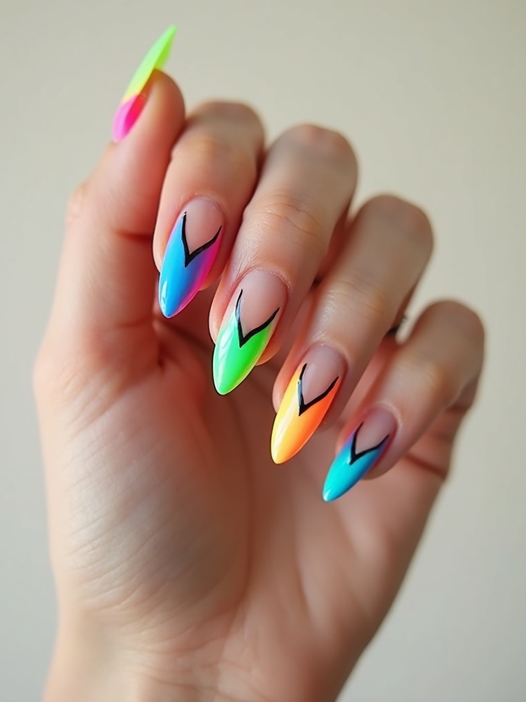 electric neon stiletto tips