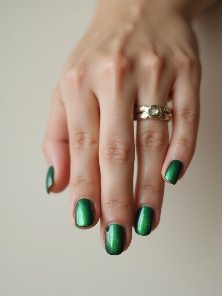 emerald cat eye chrome studs