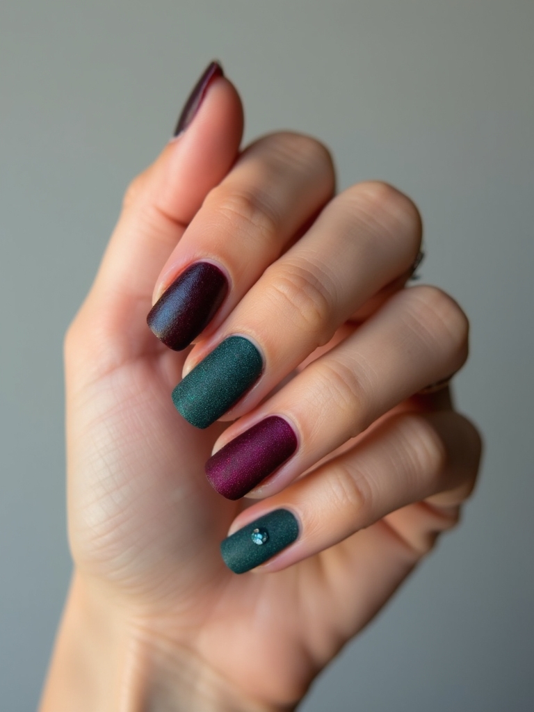flocked velvet jewel tone glam