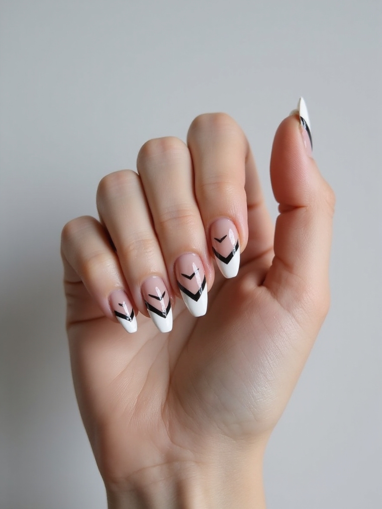 geometric negative space nails