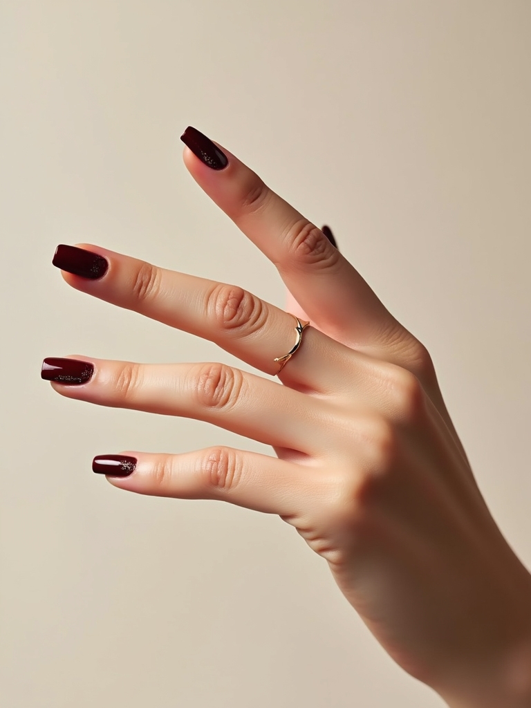 gilded vampy burgundy nails