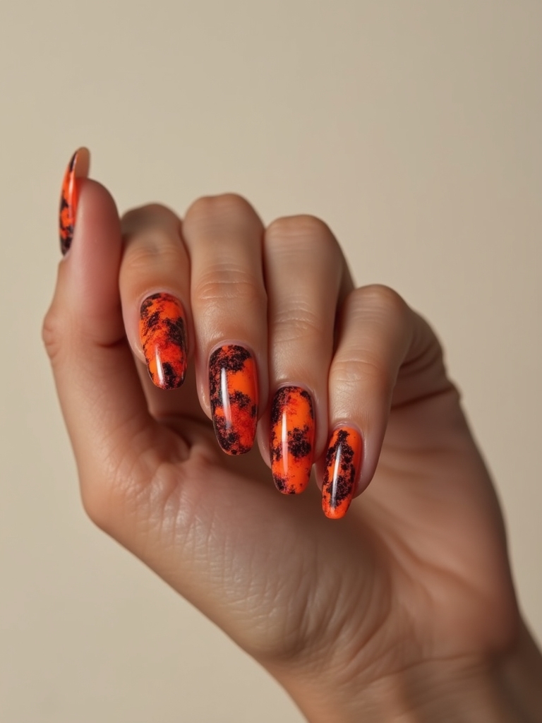 glassy molten marble nails
